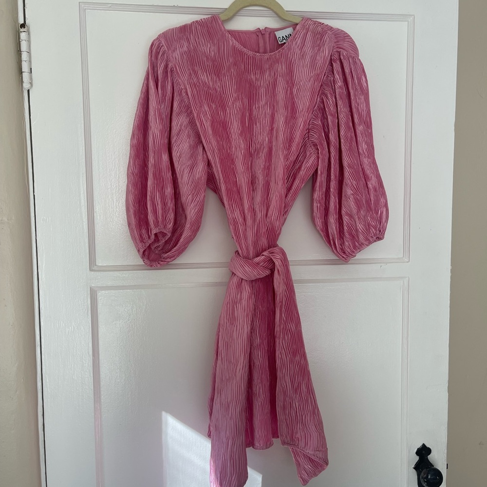 GANNI Pleated Mini Dress